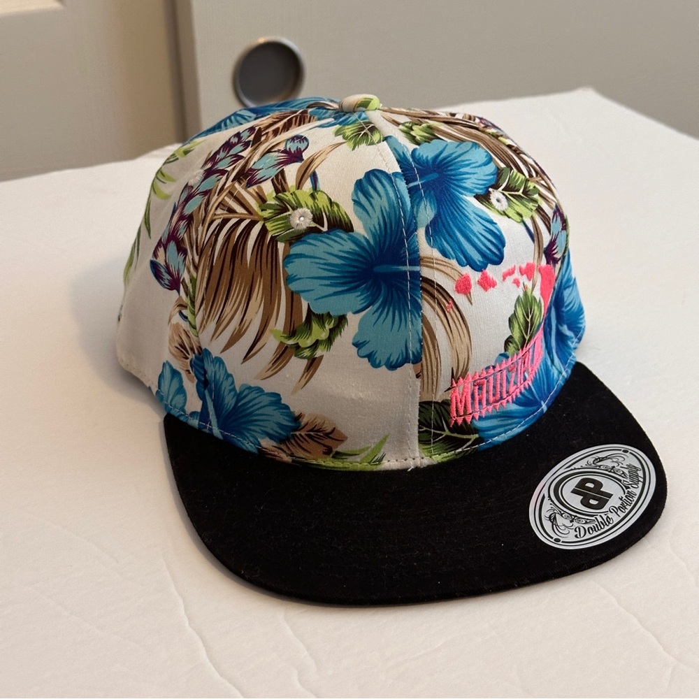 Maui Zipline Floral Snapback Hat Blue Black